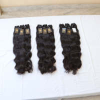 Grossiste de mèches de cheveux indiens vierges Remy, alignées sur la cuticule, lisses, extensions de cheveux humains de temple indien pour fournisseurs