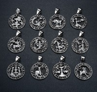 Pendentif Astrologie Horoscope, Bijou Porte-Bonheur, Collier Signe Astrologique Scorpion, Acier Inoxydable, Collier 12 Constellations