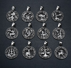 Horoscope Astrology Pendant Lucky Jewelry <strong>Scorpio</strong> Zodiac Sign <strong>Necklace</strong> Stainless Steel 12 Constellations <strong>Necklace</strong> - Product Image 1