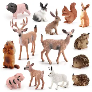 - simulation squirrel hedgehog red fox white-tail deer elephant tiger crocodile Wolf wild animal model decoration