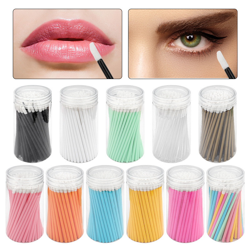 Wholesale 100pcs Portable Lash Mascara Single Makeup Brush Disposable Lip Stick Applicator Brush Lip Gloss Lash Extensions Tools