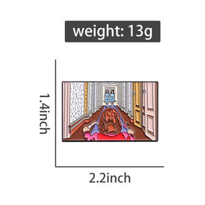 Horrorfilm Szene mit Blick auf Hotel Korridor Emaille Pin Punk Gothic Metall Brosche Revers Rucksack Abzeichen Schmuck Geschenk für Freunde - Product Image 6