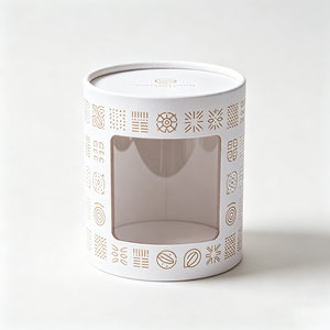 Tube rond en kraft avec fenêtre transparente, boîte cylindrique personnalisée pour le stockage des grains de café, emballage commercial pour la vente au détail - Product Image 4