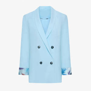 Blazer da Donna Elegante Rosa Nude con Risvolto a Scialle, Doppio Petto, in Tessuto TR Traspirante ed Eco-Friendly - Best Seller - Product Image 3