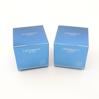 Boîte en papier pliable écologique de luxe, recyclable, avec lamination mate, doublure en éponge, design bleu personnalisé, pour produits de soin de la peau, cosmétiques, électroniques