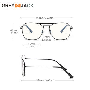 Gafas de mujer con montura completa de acero inoxidable Greyjack Rectangle G039OP Anti Blue Light - Product Image 3