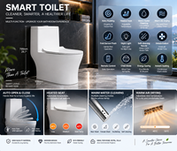 WC intelligent monobloc moderne avec double chasse, céramique de haute qualité, chasse automatique et lavage à l'eau chaude pour hôtels et salles de bain domestiques
