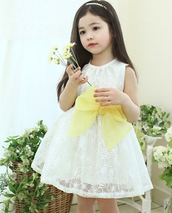 Vêtements pour enfants en gros, robe de princesse pour filles, robe de fête en dentelle sans manches avec nœud, provenant d'un fabricant chinois - Product Image 2