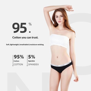 Slip da Donna in Puro Cotone Traspirante a Vita Media, <span class=keywords><strong>Perizoma</strong></span> Ricamato a Tinta Unita, Lavorato a Maglia, Vendita all'Ingrosso - Product Image 2