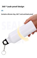 Bouteille d'eau sport en aluminium noir multicolore de 750 ml, vente en gros d'usine, portable pour le cyclisme, l'alpinisme, avec mousqueton