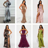 Robes en stock au style élégant, Robes longues à bretelles, Nouvelles jupes et vêtements d'été à taille haute à motifs floraux