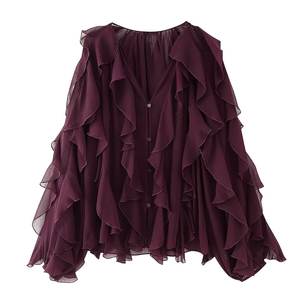 SHENZHU camicetta <span class=keywords><strong>in</strong></span> Chiffon elegante camicia da donna a maniche lunghe e di lunghezza regolare Design alla moda semplice-disponibile - Product Image 3
