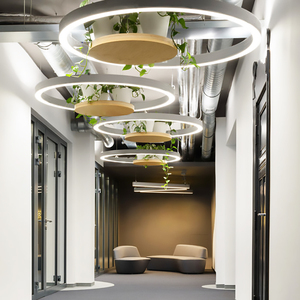 Lámpara Colgante Circular de Aluminio E222, Forma Redonda, Diseño Moderno, Lámpara de Araña LED para Decoración de Hoteles y Hogares, Garantía de 5 Años - Product Image 4