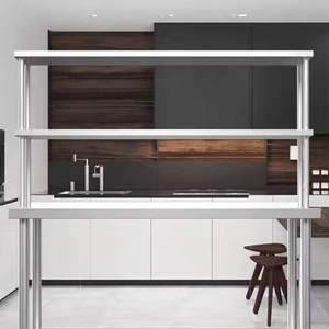 Mesa de trabajo de cocina comercial Mesa de trabajo de cocina de <span class=keywords><strong>restaurante</strong></span> de acero inoxidable Estación de trabajo de <span class=keywords><strong>2</strong></span> niveles Fábrica/Banco de trabajo de platos - Product Image 6