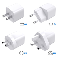 Chargeur de voyage portable mini 20W à charge rapide PD OTP/OVP avec prise EU/AU/UK/US Type-C USB-A+Type-C
