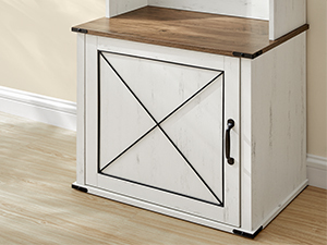 Perchero de estilo rústico SENYU con estantes de almacenamiento y ganchos, mueble de entrada para recibidor - Product Image 5
