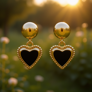 E2393 Orecchini pendenti a forma di cuore in oro per donna, con montatura classica in lega di zinco, gioielli alla moda, idea regalo - Product Image 2