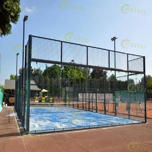 EXITO 100*100 Pista de Pádel galvanizada de alta calidad con vidrio templado de 12mm Pista de Pádel Equipo de instalación panorámica disponible - Product Image 4