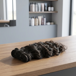 Extensiones de Cabello Humano Virgen Indio Ondulado Profundo, Tejido a Máquina, Doble Trama, Color Negro, Puntas Dobles - Product Image 3