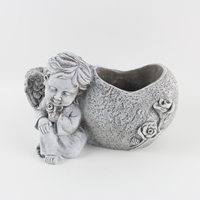 Pot de fleurs vertical et jardinière décorative de jardin, fait main, design Tête d'ange réfléchissant