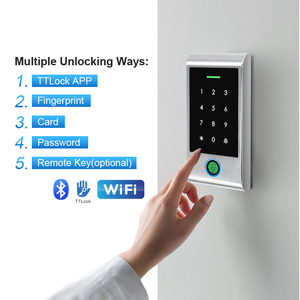 Ngoài trời không thấm nước Wifi + BLE màu xanh răng ttlock App cửa RFID Hệ thống kiểm soát truy cập sinh trắc học vân tay kim loại Kiểm soát truy cập - Product Image 1