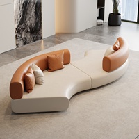 Canapé moderne à deux places avec dossier incurvé, double face, pour hôtel, maison d'hôtes, salon de beauté, bureau, hall d'accueil