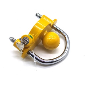 Serrure d'attelage de boule de remorquage d'accouplement de remorque universelle de sécurité de caravane en alliage de fonte jaune - Product Image 1
