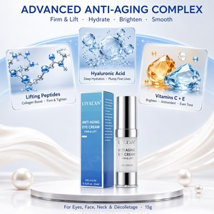 Crema Contorno <span class=keywords><strong>de</strong></span> Ojos Antienvejecimiento, Reafirmante, Reduce Líneas Finas y Arrugas, Hidratante, Suavizante, Multiusos para Rostro y Cuello, 15g, Vegana, OEM, Personalizable - Product Image 3