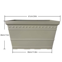 Pot en plastique rectangulaire long empilable pour balcon, fenêtre, herbes et légumes
