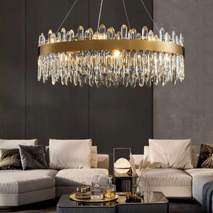 Cùng hiện đại sang trọng treo đèn pha lê Đèn chùm Vàng chiếu sáng <span class=keywords><strong>LED</strong></span> Mặt dây đèn pha lê đèn chùm - Product Image 4