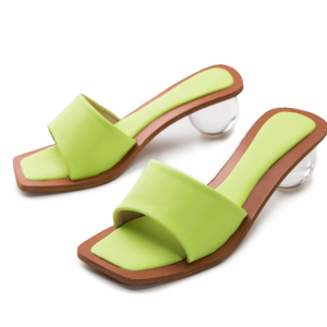 Size 35-43 Crystal <b>Round</b> Ball <b>Heels</b> Slippers Women Summer Beach Peep <b>Toe</b> Slides Shoes Woman Flip Flops Sandals - Product Image 6