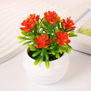 Mô phỏng sáng tạo nhân tạo 7 hoa sen nhỏ Nhựa mô phỏng nhà chậu cây trang trí văn phòng Sản phẩm mới - Product Image 3