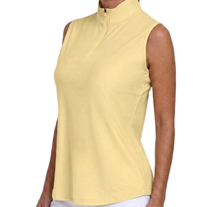 Chaleco de equitación sin mangas para mujer con media cremallera y cuello alto para entrenamiento de equitación - Product Image 1