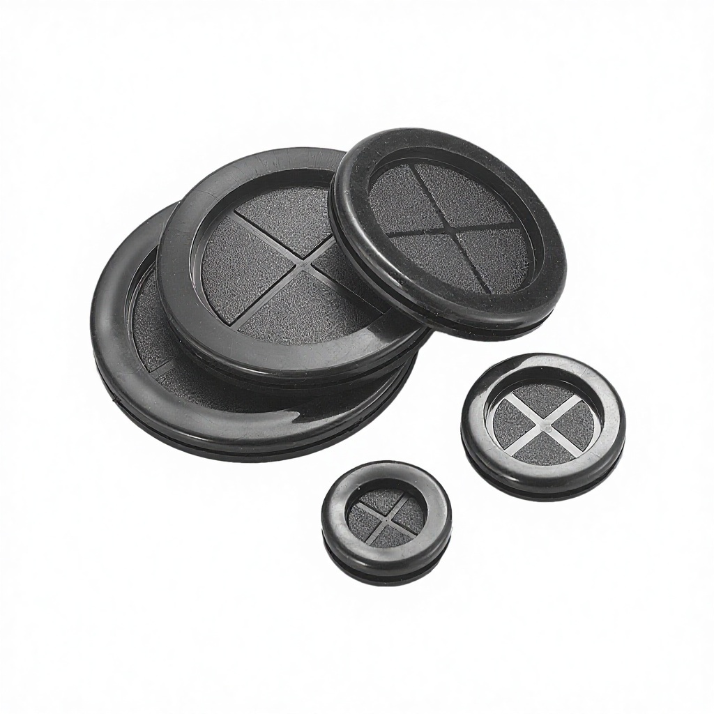 Eco-Friendly Double-<strong>Sided</strong> Black Rubber <strong>Cable</strong> Grommet with Wire-<strong>Guiding</strong> Seal Ring Flame-Retardant Full Range Specifications