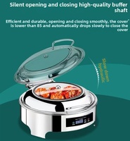 Ensemble de réchauds à buffet rectangulaires électriques en acier inoxydable de luxe moderne, capacité de 6 L, 440 W, 220-240 V, hôtels, restaurants