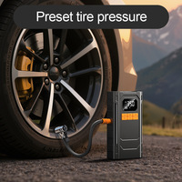 Démarreur d'urgence pour voiture 12V avec pompe à air USB intégrée, éclairage, manomètre de pression des pneus et batterie externe pour téléphone portable – Idéal pour les voyages autonomes