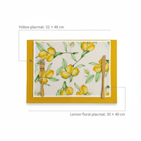 Ensemble de sets de table et de serviettes rectangulaires en coton 100% écologique imprimé sur mesure avec motif végétal pour hôtels, mariages, usage domestique, design moderne