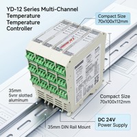 Controlador de Temperatura PID de 12 Canales Ydkz con Precisión del 0.5%, Autoajuste, Termopar Pt100, RS485, Ethernet, Modbus TCP