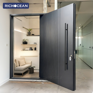 Puertas <span class=keywords><strong>de</strong></span> Seguridad Antirrobo <span class=keywords><strong>de</strong></span> Entrada Principal, Fabricadas a Medida por RICHOCEAN, Puertas Exteriores Pivotantes <span class=keywords><strong>de</strong></span> Aluminio para Villa - Product Image 4