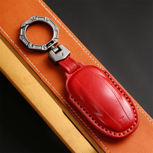 Echtleder-Autoschlüsselanhänger für <span class=keywords><strong>Teala</strong></span> Modell 3 X S Smart-Schlüsselanhänger Zubehör handgefertigte Autoschlüsselanhänger - Product Image 5