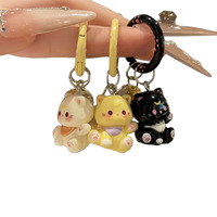 Nouveau porte-clés en PVC motif chat mignon de dessin animé, léger, tendance, étanche, pendentif pour sac d'école, accessoires pour sac de fille