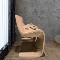 Fauteuil Ergonomique Bio-mimétique en Bois Carbonisé Fait Main avec Cartographie de Grain, Siège Unique, Mobilier de Repos pour Résidentiel et Hôtelier