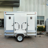 Toilettes mobiles de luxe pour salle de bain, sanitaires portables modernes en acier avec panneaux sandwich pour remorque