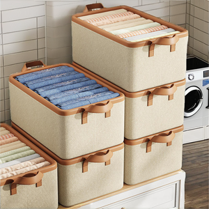 Cubo de almacenamiento de tela extraíble ligero y respetuoso con el medio ambiente, divisores Organizadores de cajones plegables para el hogar, calcetines, organización de ropa - Product Image 2