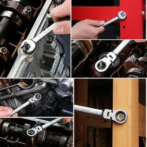 Jeu de clés à cliquet pour mécanicien automobile, 10 pièces, personnalisé, à tête flexible - Product Image 6