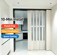 Porte pliante en verre acrylique PVC résistant aux chocs et imperméable de qualité supérieure avec rail en aluminium, cloison coulissante moderne pour économiser de l'espace