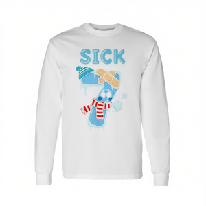 T-shirt unisexe à manches longues Sick Seven Number 7 Noël Hiver Glace Neige Col rond Impression numérique Promotionnel pour adultes - Product Image 2