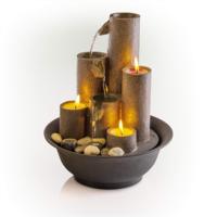 Fontaine de table avec 3 bougies, Mini cascade pour les espaces intérieurs, fonction d'eau de Relaxation