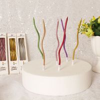 Lange Stabkerzen Schlanke Gebogene Tortenkerzen für Geburtstag Hochzeit Party Dekoration