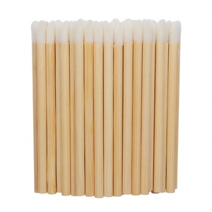 50pcs Bamboo Angular Lip Gloss Brush Eco Friendly <b>Mini</b> Lip Liner Balm Applicator Disposable Makeup Brushes - Product Image 3